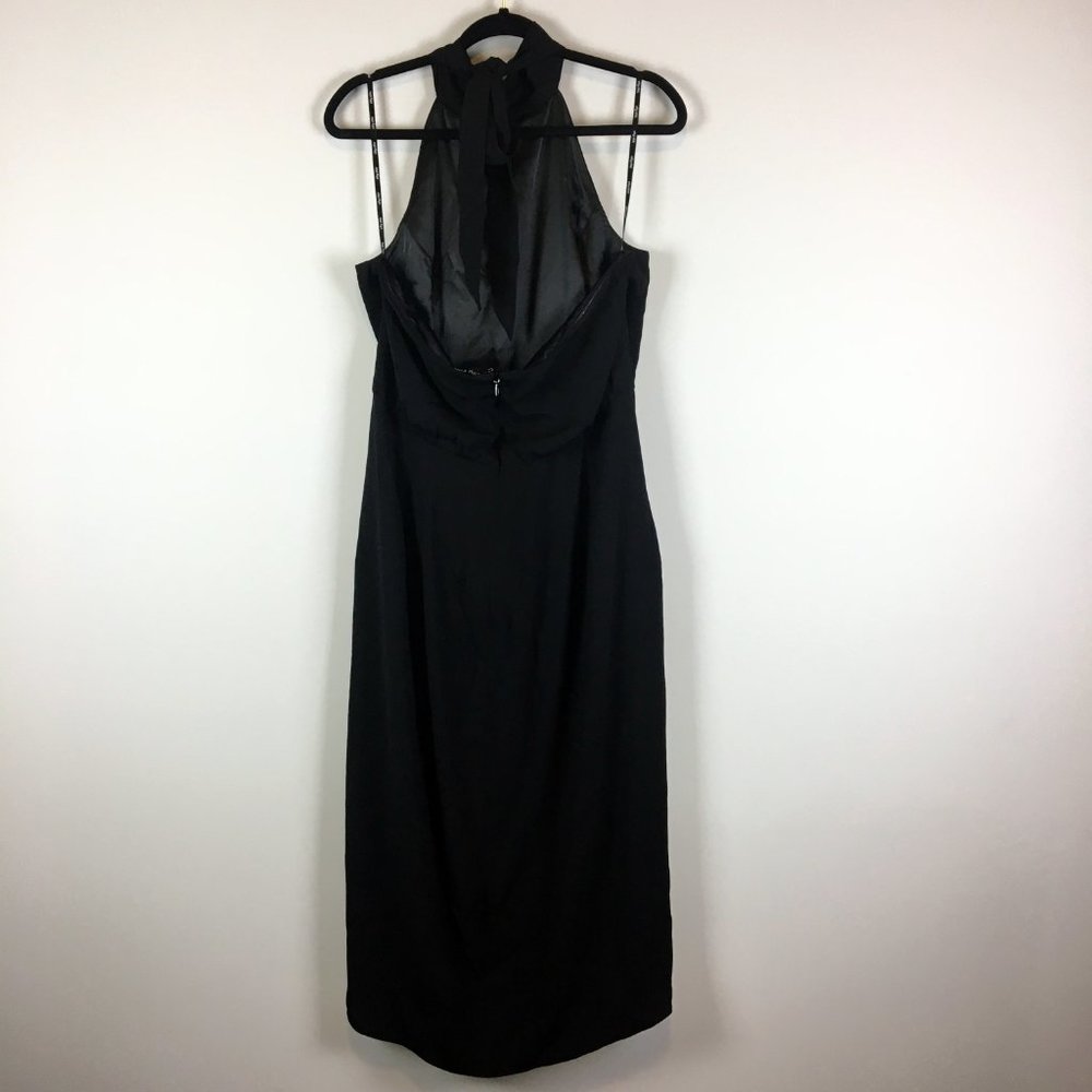 City Chic Solid Black Midi Romance Halter Dress - Picture 5 of 8